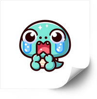 Thumbnail for Sobbing Baby Dino Kawaii Sticker | Cute Kawaii Crying Dinosaur Vinyl Decal