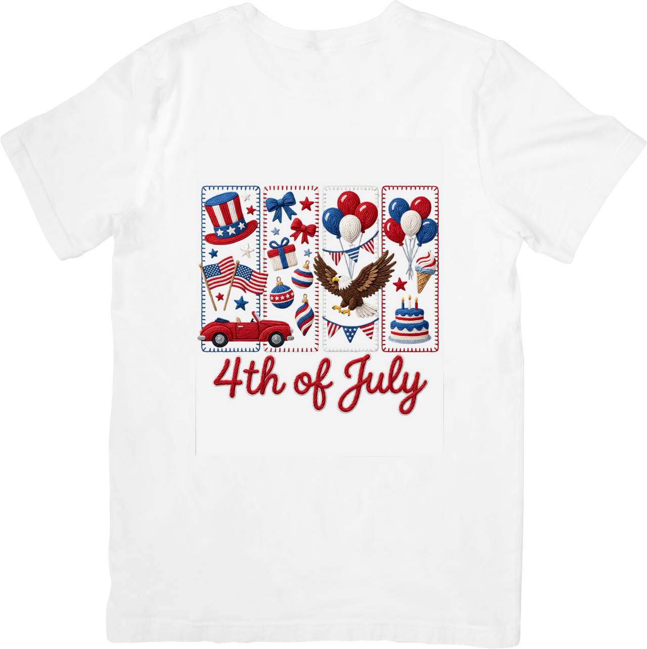4th Of July Collage T-Shirt | Patriotic American Independence Day Graphic Tee | July 4th Gift