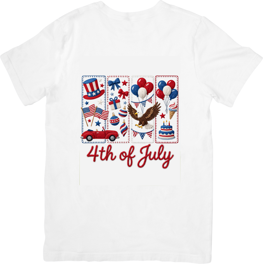 4th Of July Collage T-Shirt | Patriotic American Independence Day Graphic Tee | July 4th Gift