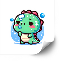 Thumbnail for Crying Baby Dinosaur Sticker | Kawaii Cute Sad Dino Vinyl Decal