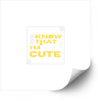 Thumbnail for I Know That I'm Cute Sticker | Minimalist Yellow Bold Quote Vinyl Decal