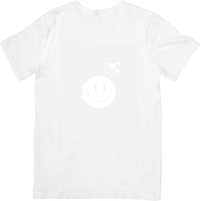 Thumbnail for Smiley Face Hearts T-Shirt | Minimalist White On White Aesthetic Graphic Tee