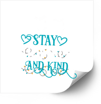 Thumbnail for Stay Positive And Kind Sticker | Boho Inspirational Quote Holiday Lights Vinyl Decal
