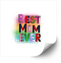 Thumbnail for Best Mom Ever Colorful Sticker | Cute Patchwork Typography Mother Vinyl Decal