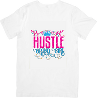 Thumbnail for Hustle Grind Girl T-Shirt | Y2K Motivational Boss Babe Graphic Tee | Entrepreneur Woman Gift